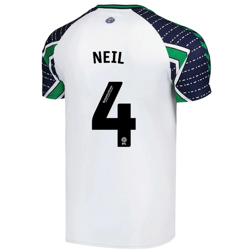 Danxen Niño Camiseta Dan Neil #4 Blanco 2ª Equipación 2024/25 La Camisa