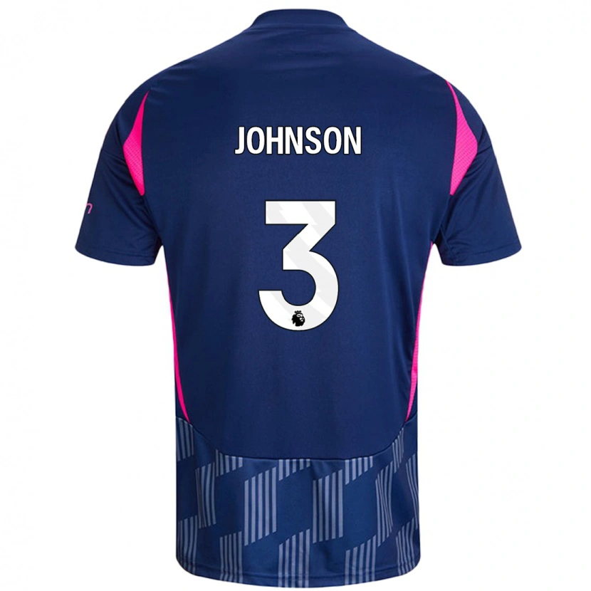 Danxen Niño Camiseta Nat Johnson #3 Azul Real Rosa 2ª Equipación 2024/25 La Camisa
