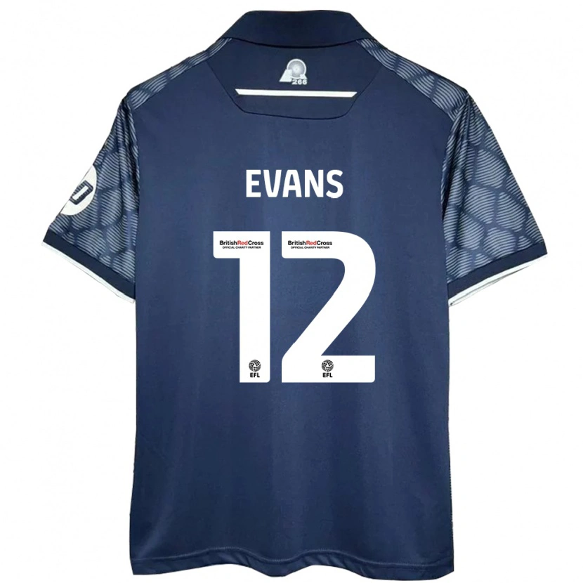 Danxen Niño Camiseta George Evans #12 Negro 2ª Equipación 2024/25 La Camisa