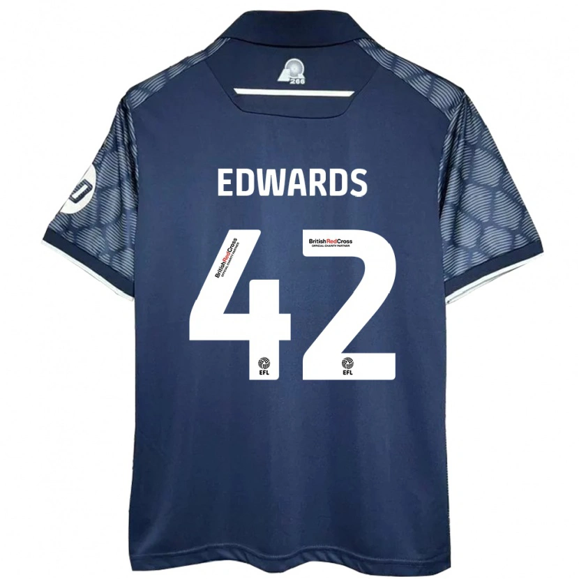 Danxen Niño Camiseta Callum Edwards #42 Negro 2ª Equipación 2024/25 La Camisa