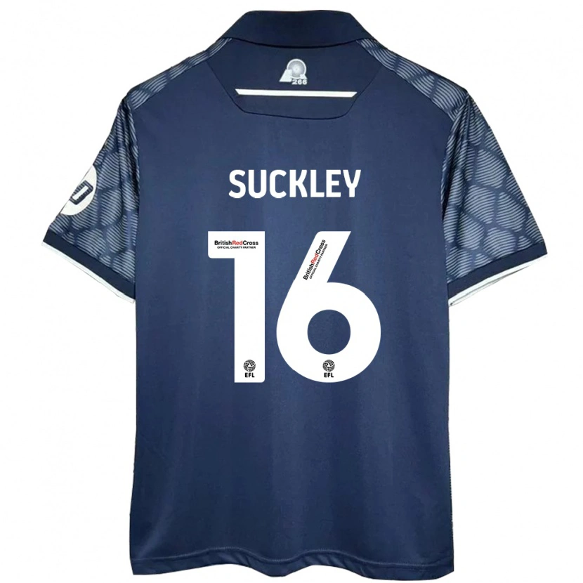Danxen Niño Camiseta Ava Suckley #16 Negro 2ª Equipación 2024/25 La Camisa