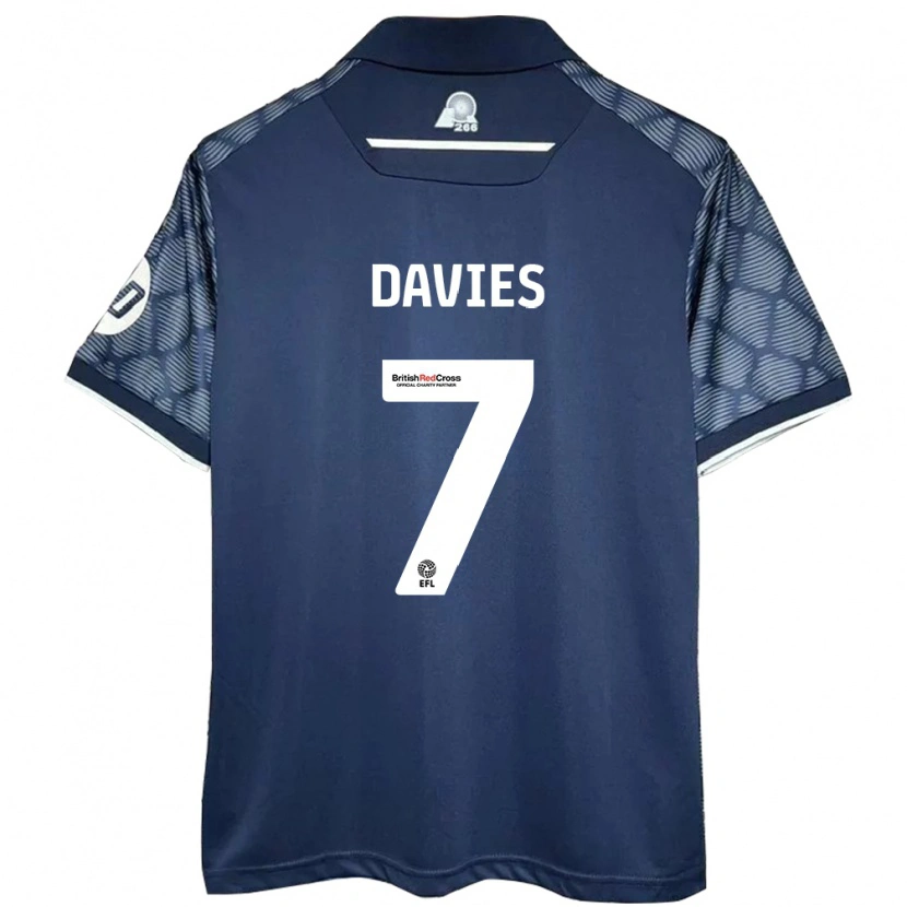 Danxen Niño Camiseta Jordan Davies #7 Negro 2ª Equipación 2024/25 La Camisa