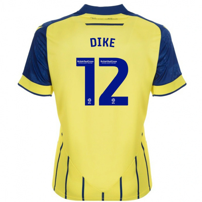 Danxen Niño Camiseta Daryl Dike #12 Amarillo Azul 2ª Equipación 2024/25 La Camisa