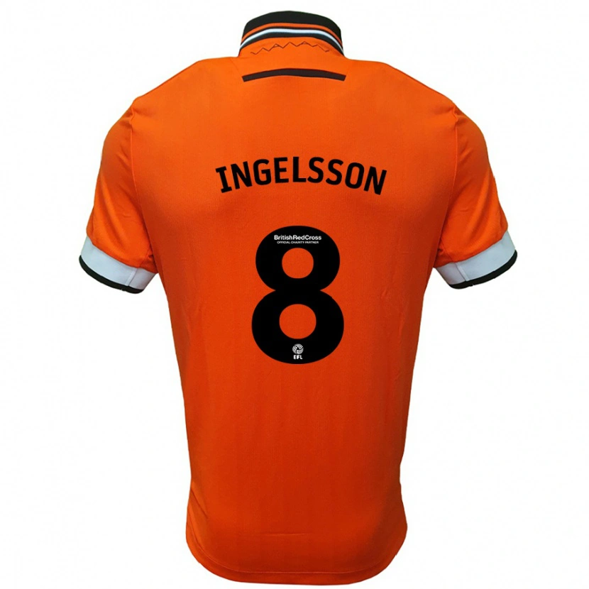 Danxen Niño Camiseta Svante Ingelsson #8 Naranja Blanco 2ª Equipación 2024/25 La Camisa