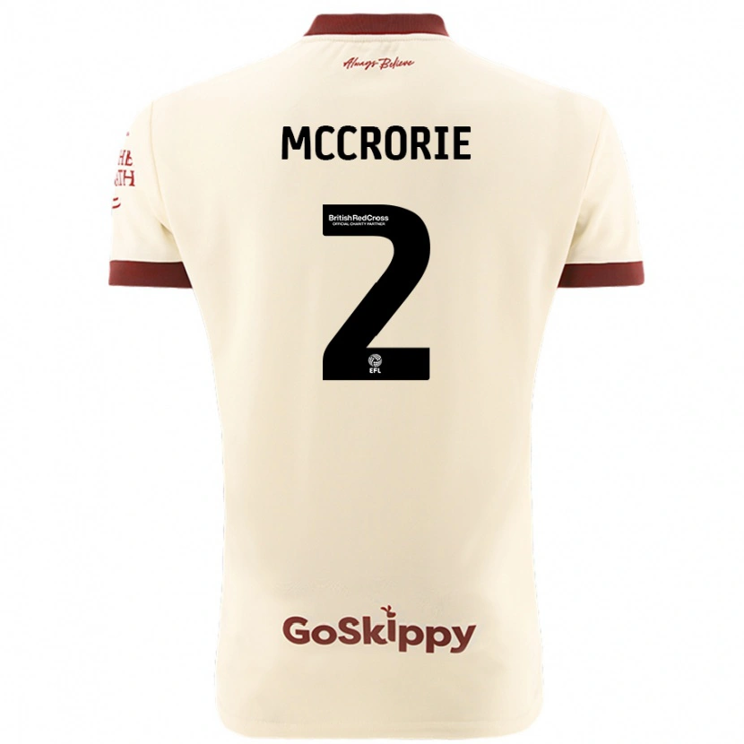 Danxen Niño Camiseta Ross Mccrorie #2 Crema Blanco 2ª Equipación 2024/25 La Camisa