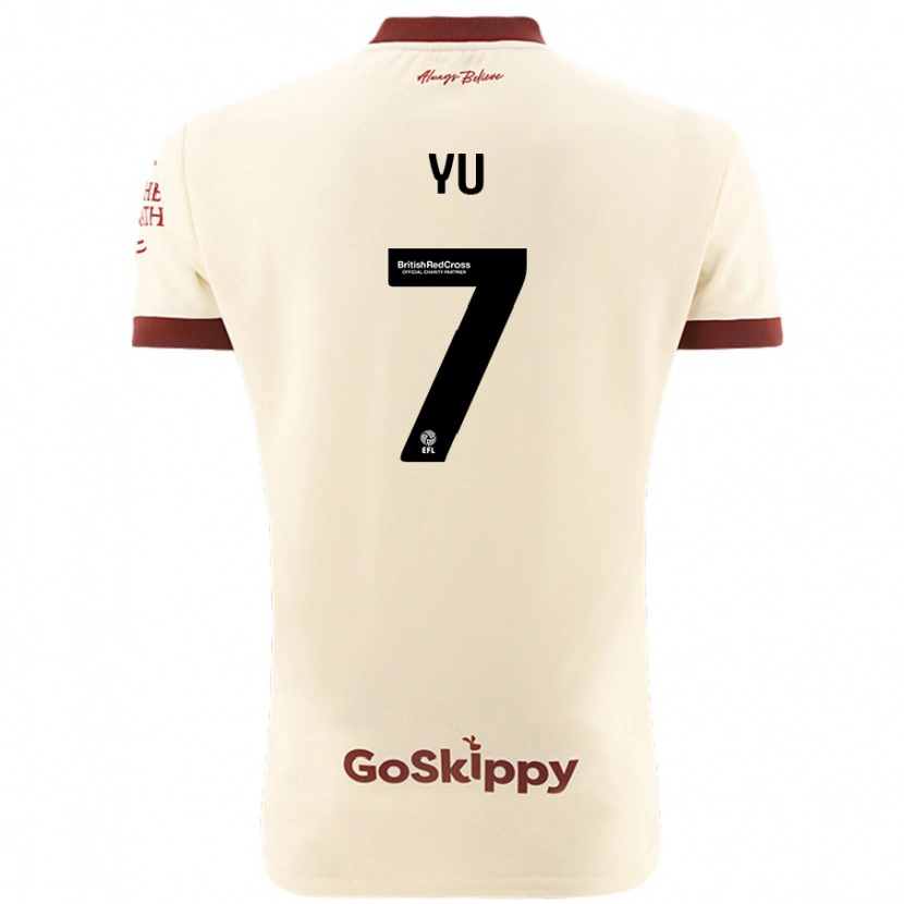 Danxen Niño Camiseta Yu Hirakawa #7 Crema Blanco 2ª Equipación 2024/25 La Camisa