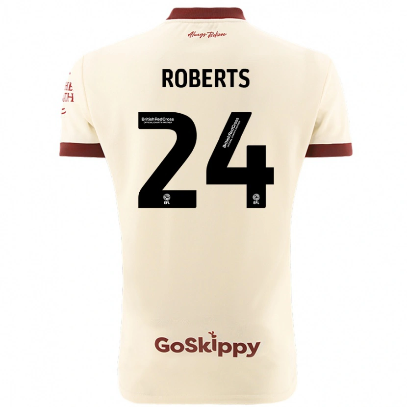 Danxen Niño Camiseta Haydon Roberts #24 Crema Blanco 2ª Equipación 2024/25 La Camisa