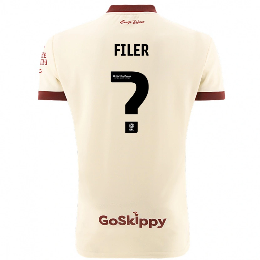 Danxen Niño Camiseta Charlie Filer #0 Crema Blanco 2ª Equipación 2024/25 La Camisa