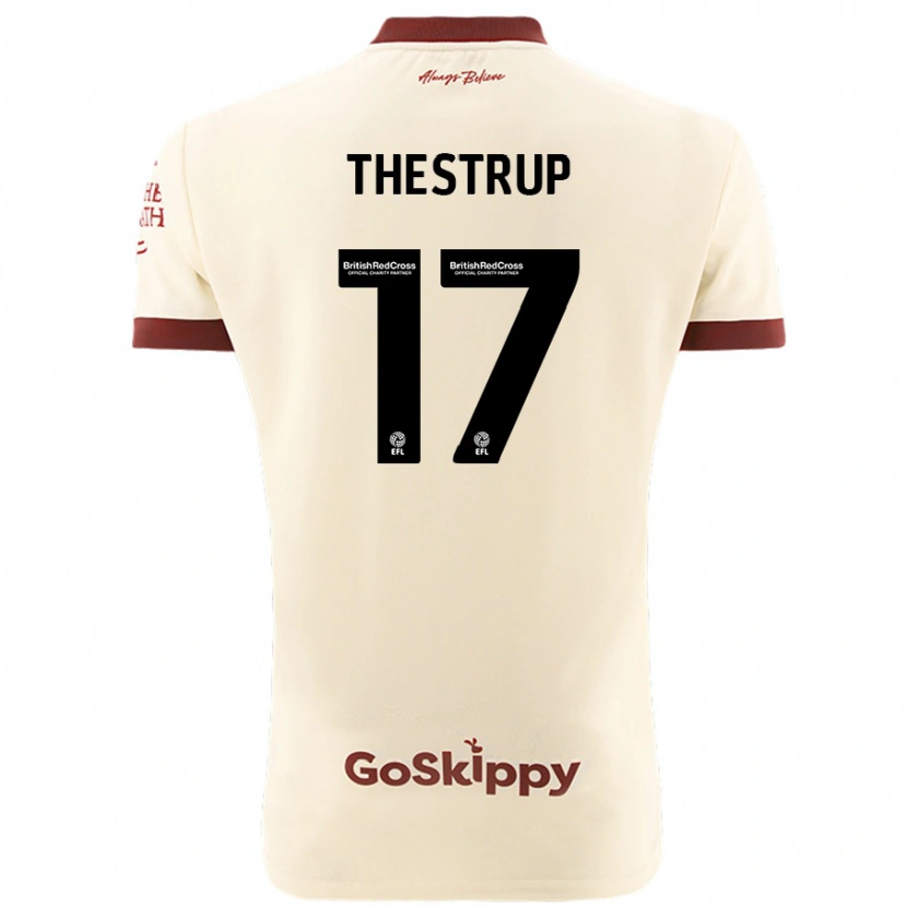 Danxen Niño Camiseta Amalie Thestrup #17 Crema Blanco 2ª Equipación 2024/25 La Camisa