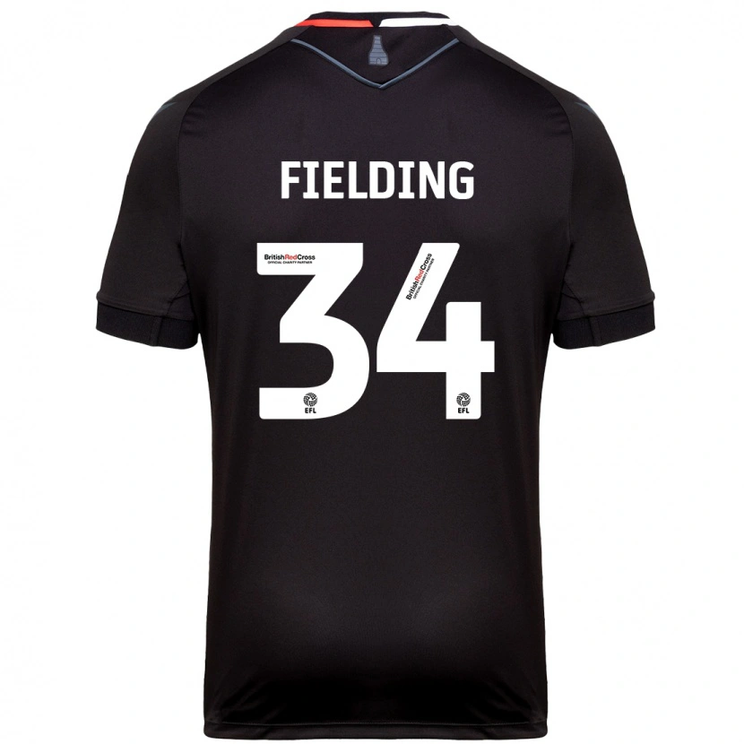 Danxen Niño Camiseta Frank Fielding #34 Negro 2ª Equipación 2024/25 La Camisa