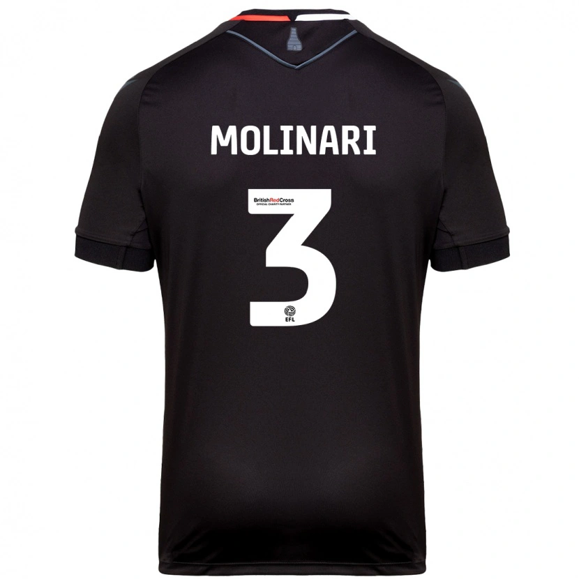 Danxen Niño Camiseta Lucia Molinari #3 Negro 2ª Equipación 2024/25 La Camisa