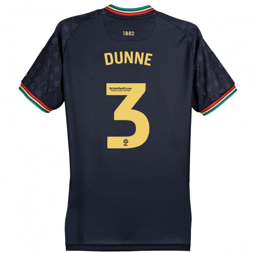 Danxen Niño Camiseta Jimmy Dunne #3 Azul Marino Oscuro 2ª Equipación 2024/25 La Camisa