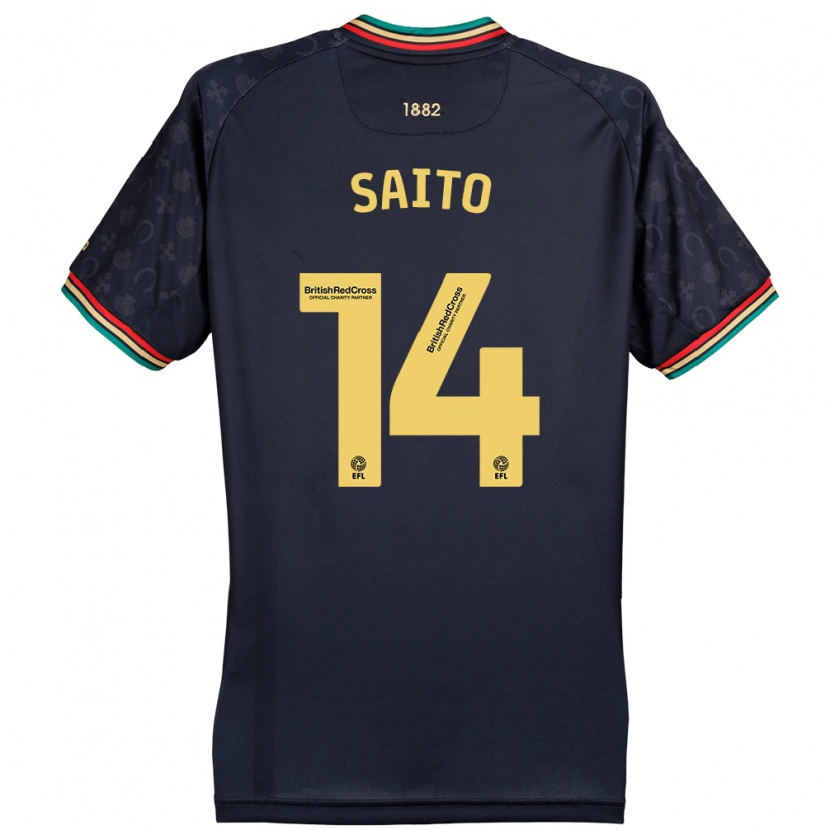 Danxen Niño Camiseta Koki Saito #14 Azul Marino Oscuro 2ª Equipación 2024/25 La Camisa