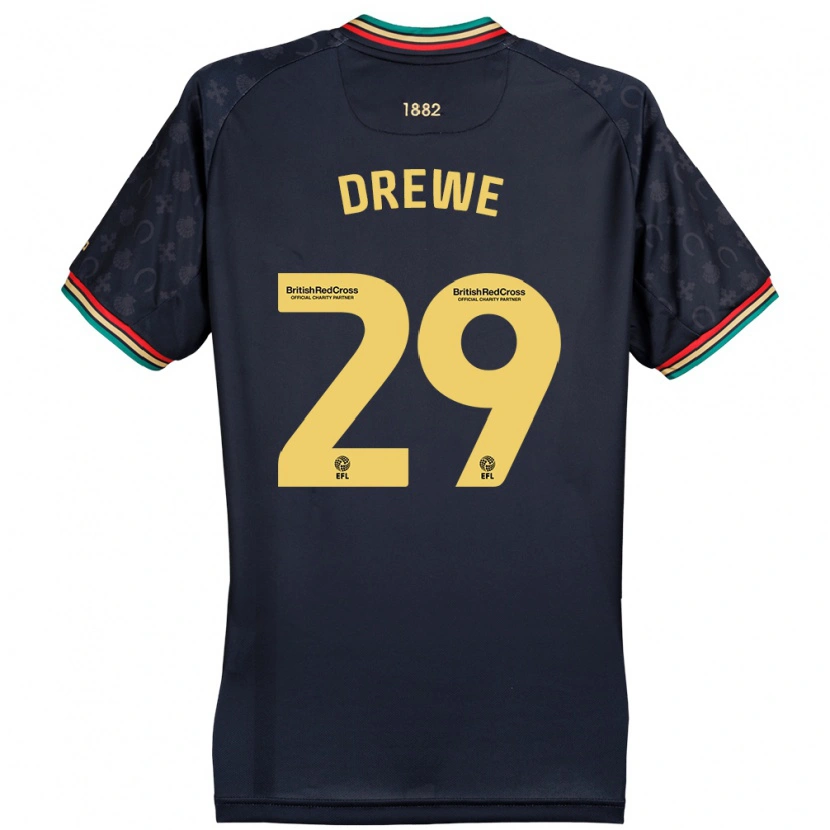 Danxen Niño Camiseta Aaron Drewe #29 Azul Marino Oscuro 2ª Equipación 2024/25 La Camisa