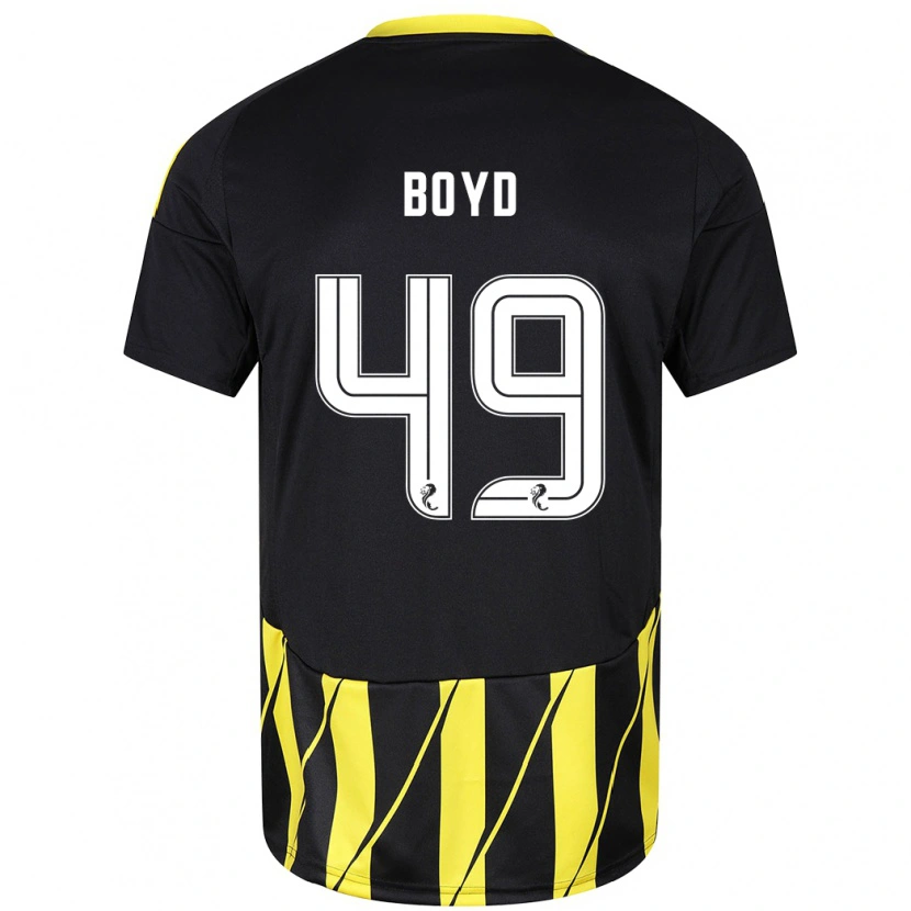 Danxen Niño Camiseta Fletcher Boyd #49 Negro Amarillo 2ª Equipación 2024/25 La Camisa
