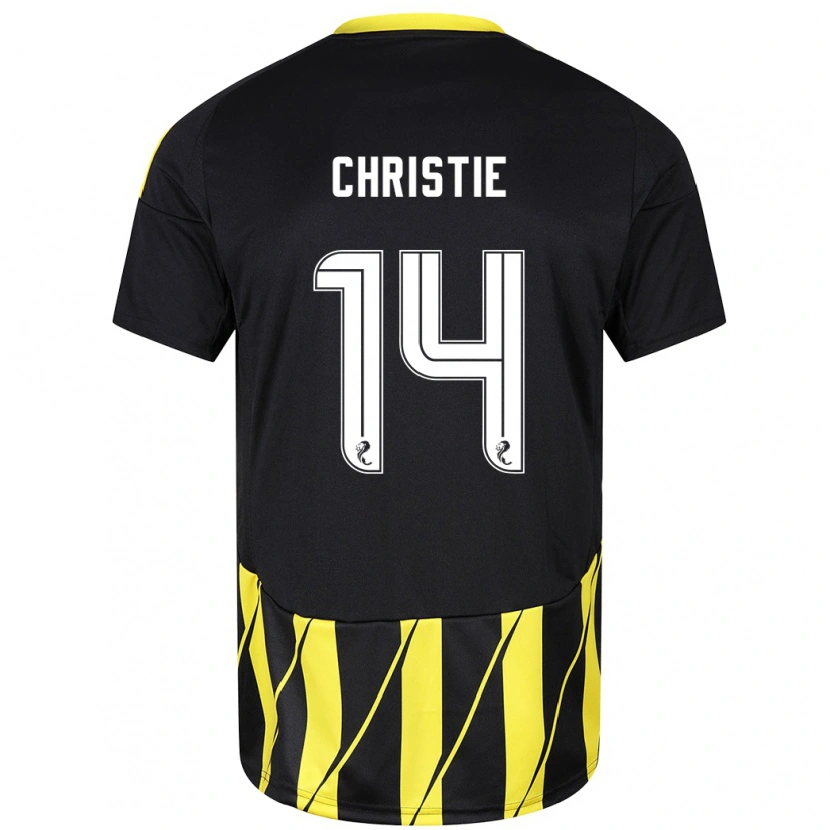 Danxen Niño Camiseta Mya Christie #14 Negro Amarillo 2ª Equipación 2024/25 La Camisa