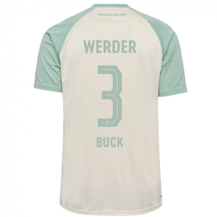 Danxen Niño Camiseta Marten Buck #3 Blanquecino Verde Claro 2ª Equipación 2024/25 La Camisa