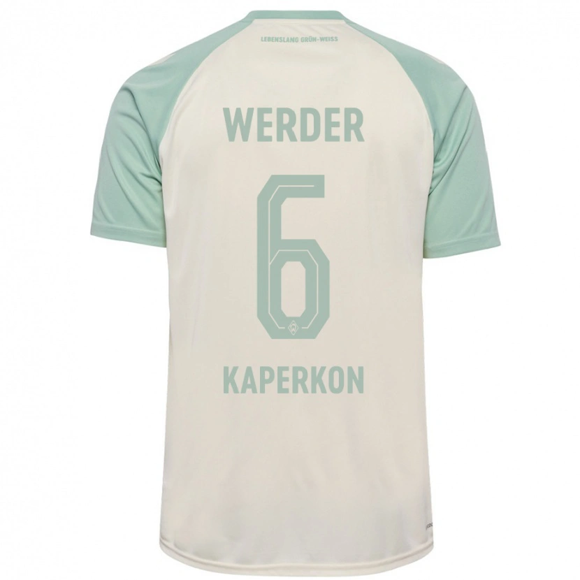 Danxen Niño Camiseta Tom Kaperkon #6 Blanquecino Verde Claro 2ª Equipación 2024/25 La Camisa