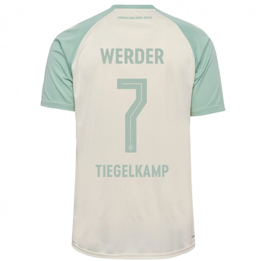 Danxen Niño Camiseta Maximilian Tiegelkamp #7 Blanquecino Verde Claro 2ª Equipación 2024/25 La Camisa