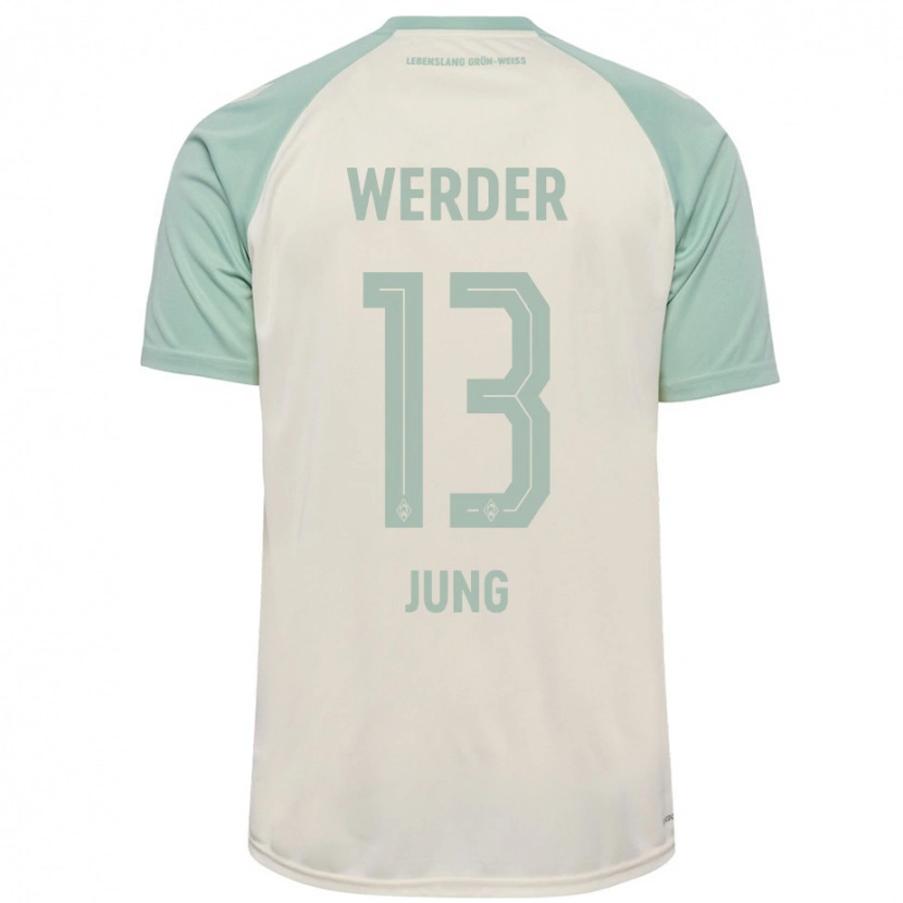 Danxen Niño Camiseta Seong-Hyeon Jung #13 Blanquecino Verde Claro 2ª Equipación 2024/25 La Camisa
