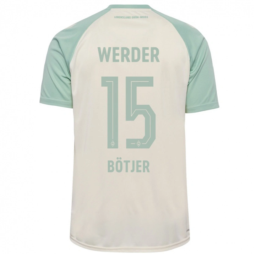 Danxen Niño Camiseta Linus Bötjer #15 Blanquecino Verde Claro 2ª Equipación 2024/25 La Camisa