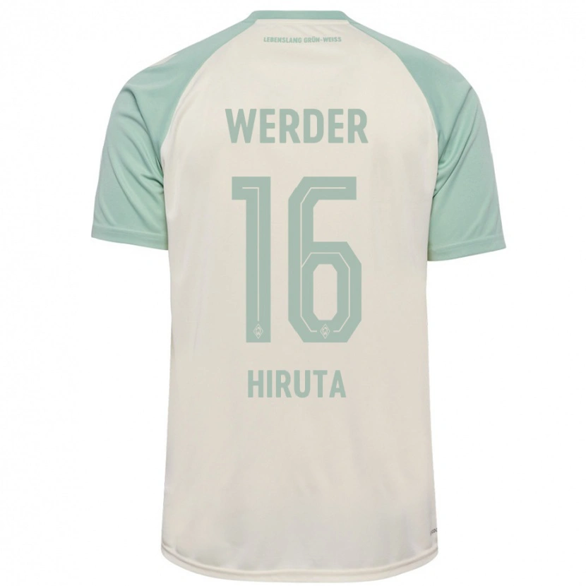 Danxen Niño Camiseta Ikumi Hiruta #16 Blanquecino Verde Claro 2ª Equipación 2024/25 La Camisa