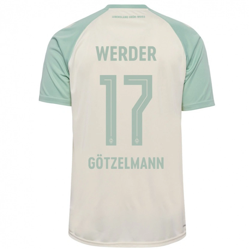 Danxen Niño Camiseta Patrick Götzelmann #17 Blanquecino Verde Claro 2ª Equipación 2024/25 La Camisa