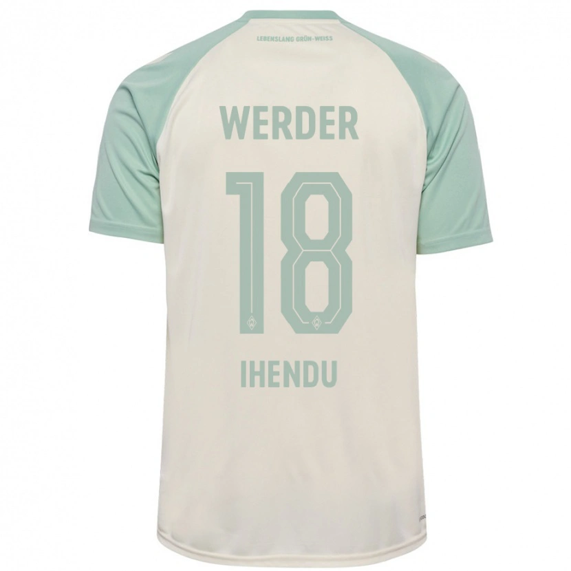 Danxen Niño Camiseta Daniel Ihendu #18 Blanquecino Verde Claro 2ª Equipación 2024/25 La Camisa