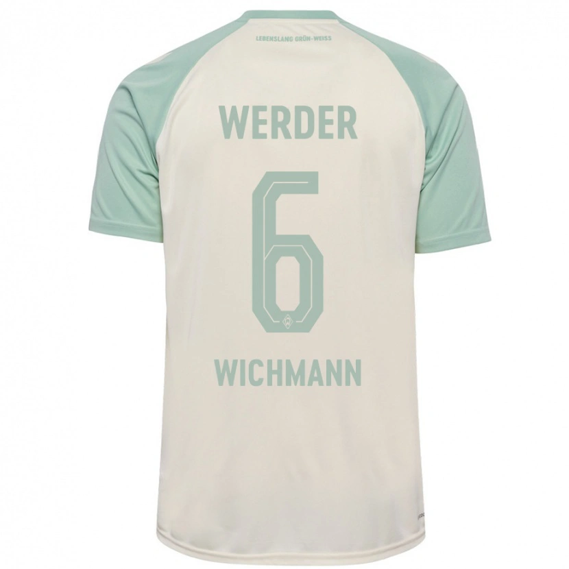 Danxen Niño Camiseta Reena Wichmann #6 Blanquecino Verde Claro 2ª Equipación 2024/25 La Camisa