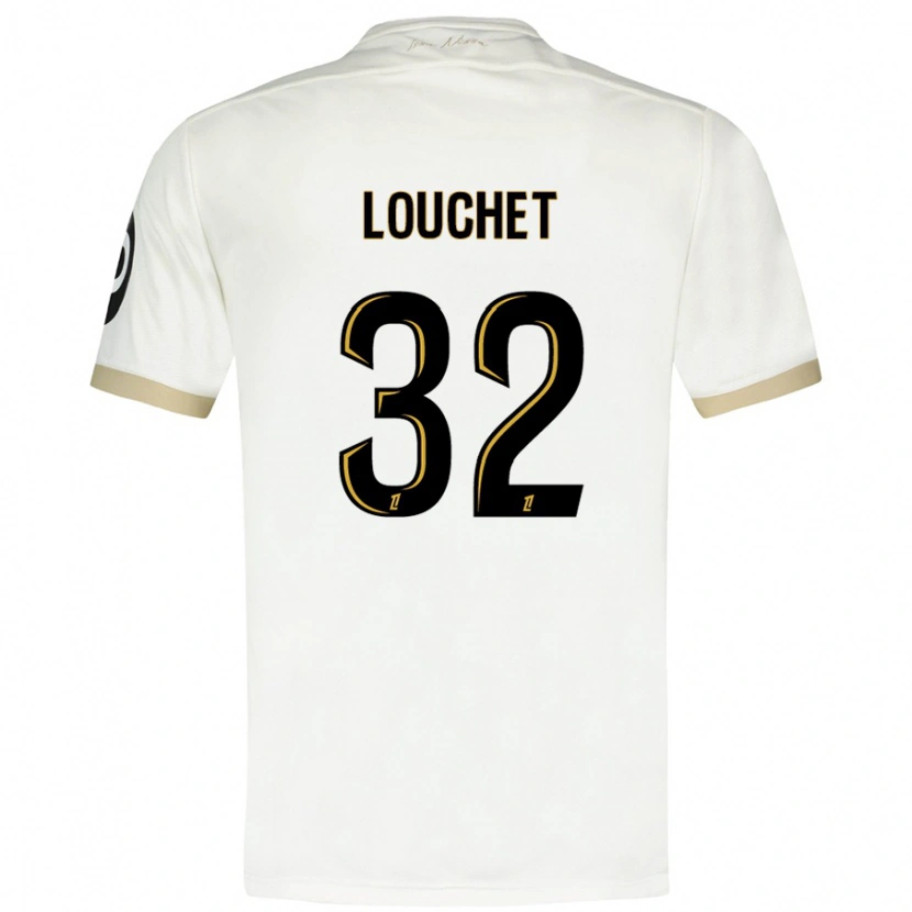 Danxen Niño Camiseta Tom Louchet #32 Blanco Dorado 2ª Equipación 2024/25 La Camisa