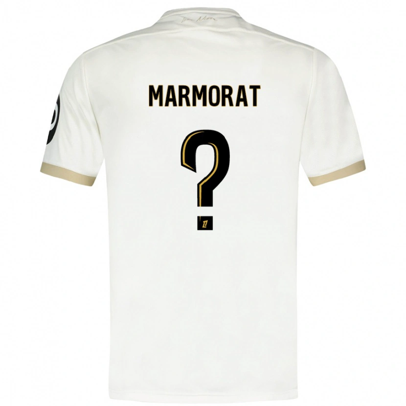 Danxen Niño Camiseta Mathéo Marmorat #0 Blanco Dorado 2ª Equipación 2024/25 La Camisa