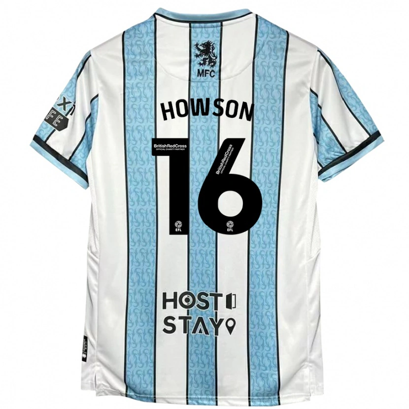 Danxen Niño Camiseta Jonathan Howson #16 Blanco Azul 2ª Equipación 2024/25 La Camisa