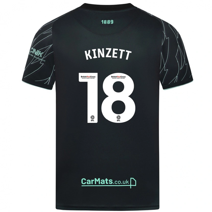 Danxen Niño Camiseta Ella Kinzett #18 Negro Verde 2ª Equipación 2024/25 La Camisa