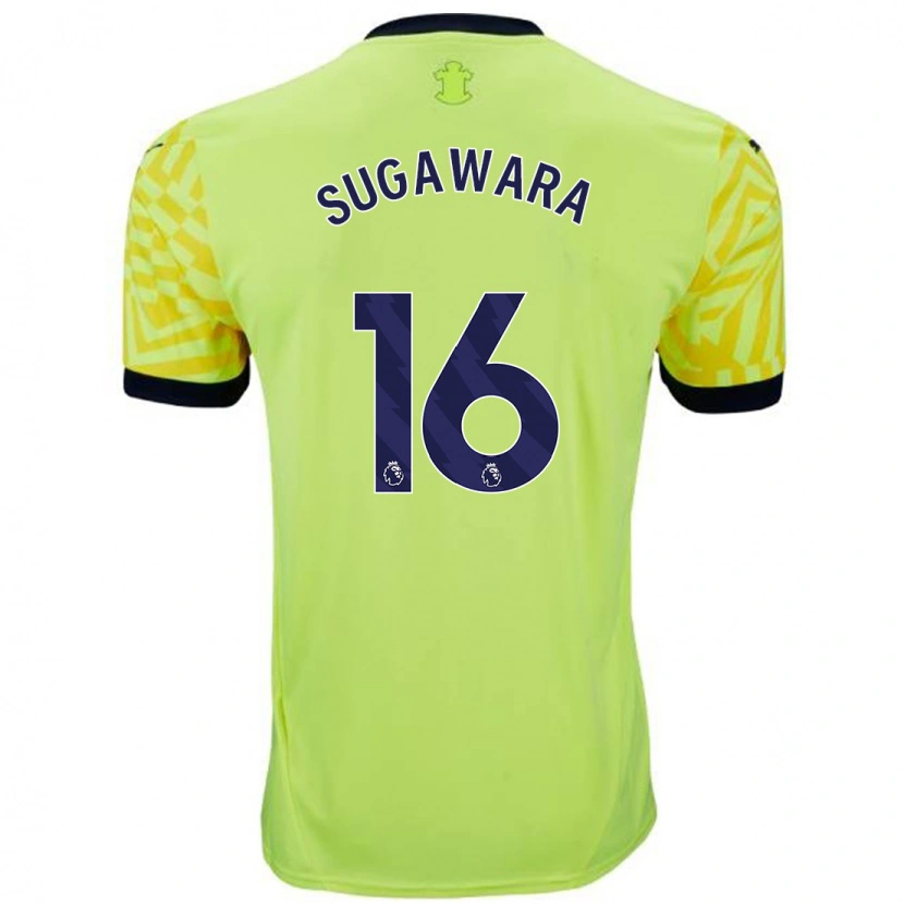 Danxen Niño Camiseta Yukinari Sugawara #16 Amarillo 2ª Equipación 2024/25 La Camisa