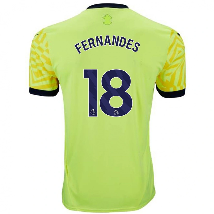 Danxen Niño Camiseta Mateus Fernandes #18 Amarillo 2ª Equipación 2024/25 La Camisa
