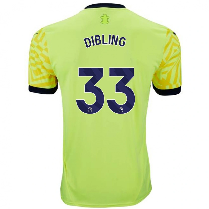 Danxen Niño Camiseta Tyler Dibling #33 Amarillo 2ª Equipación 2024/25 La Camisa