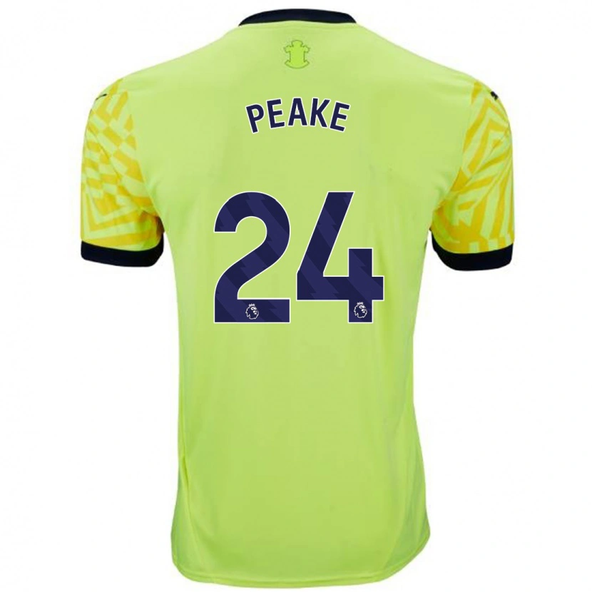 Danxen Niño Camiseta Paige Peake #24 Amarillo 2ª Equipación 2024/25 La Camisa