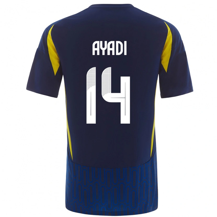 Danxen Niño Camiseta Ghada Ayadi #14 Azul Amarillo 2ª Equipación 2024/25 La Camisa