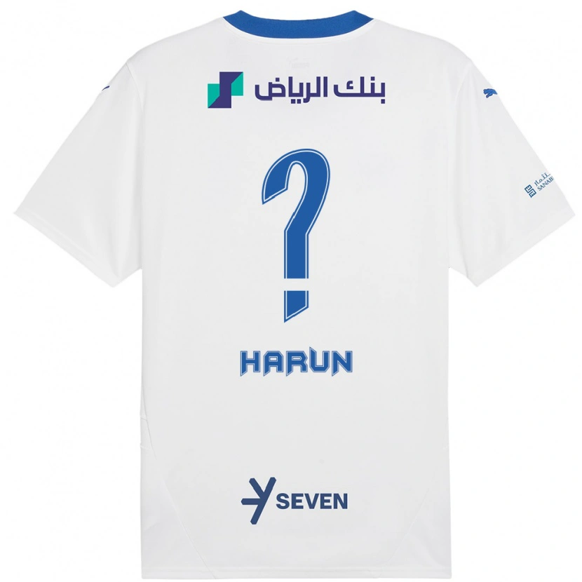 Danxen Niño Camiseta Saud Harun #0 Blanco Azul 2ª Equipación 2024/25 La Camisa