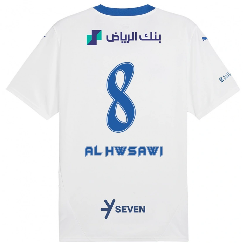 Danxen Niño Camiseta Al Bandari Al-Hwsawi #8 Blanco Azul 2ª Equipación 2024/25 La Camisa