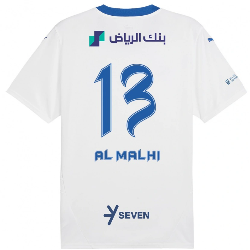 Danxen Niño Camiseta Al Muhra Al-Malhi #13 Blanco Azul 2ª Equipación 2024/25 La Camisa