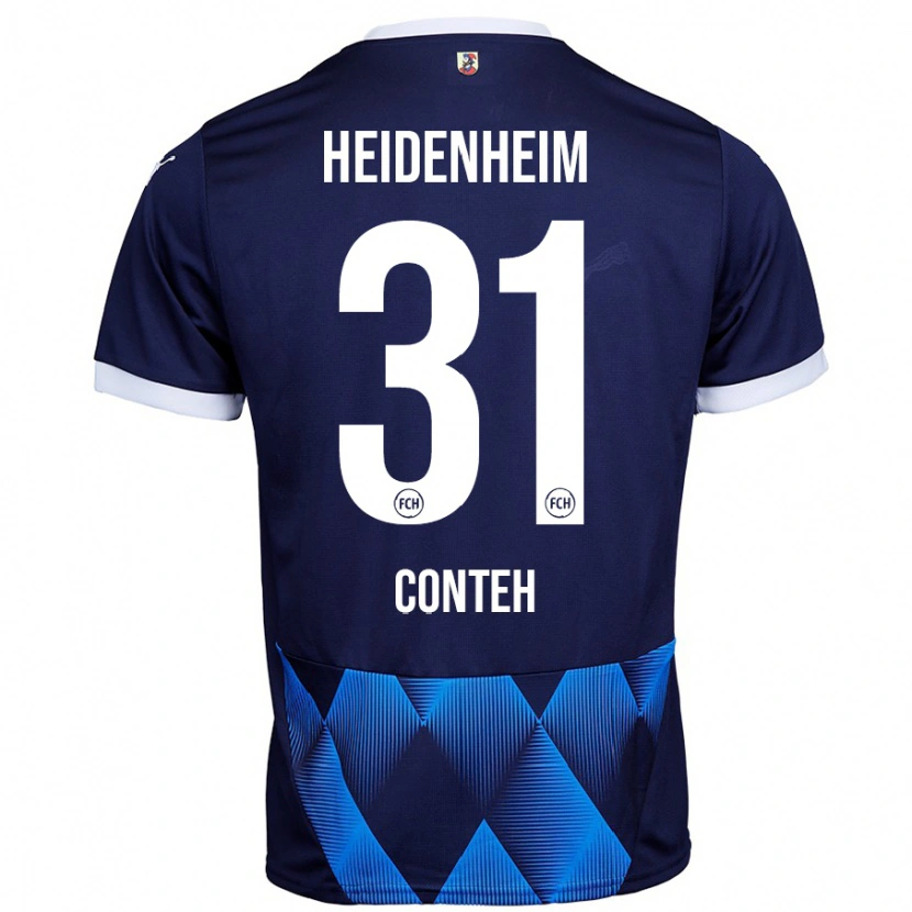 Danxen Niño Camiseta Sirlord Conteh #31 Azul Marino Oscuro 2ª Equipación 2024/25 La Camisa