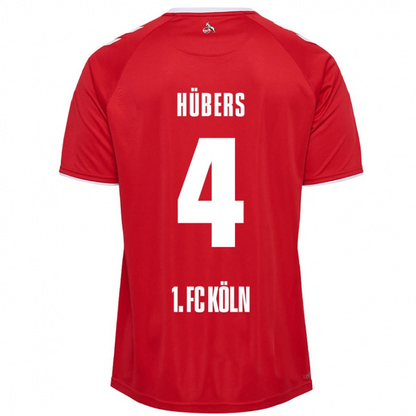 Danxen Niño Camiseta Timo Hübers #4 Rojo Blanco 2ª Equipación 2024/25 La Camisa