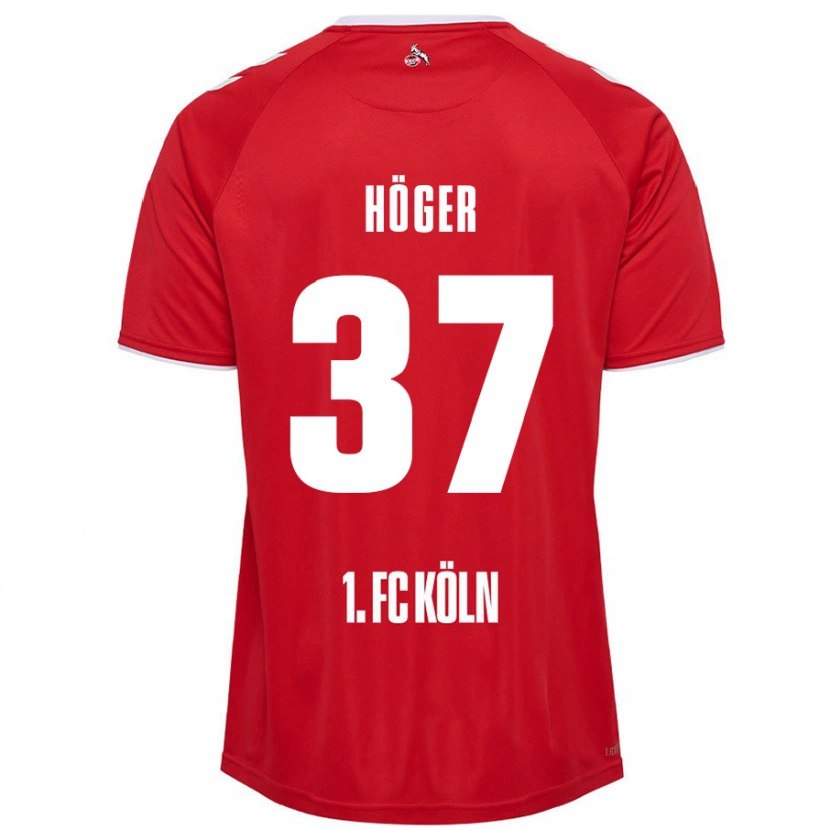 Danxen Niño Camiseta Marco Höger #37 Rojo Blanco 2ª Equipación 2024/25 La Camisa
