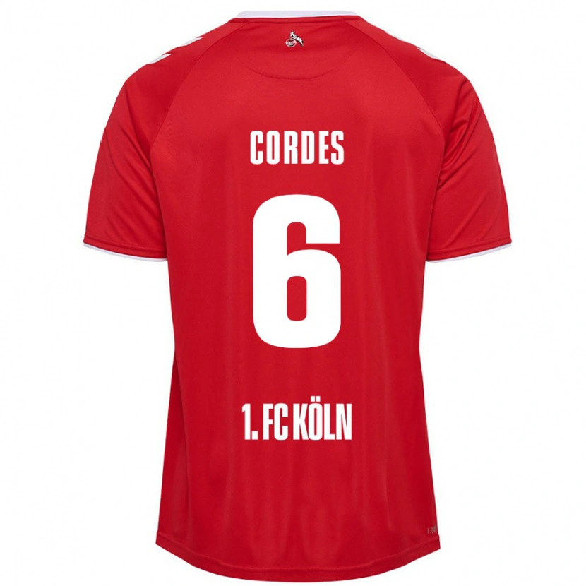 Danxen Niño Camiseta Lotta Cordes #6 Rojo Blanco 2ª Equipación 2024/25 La Camisa