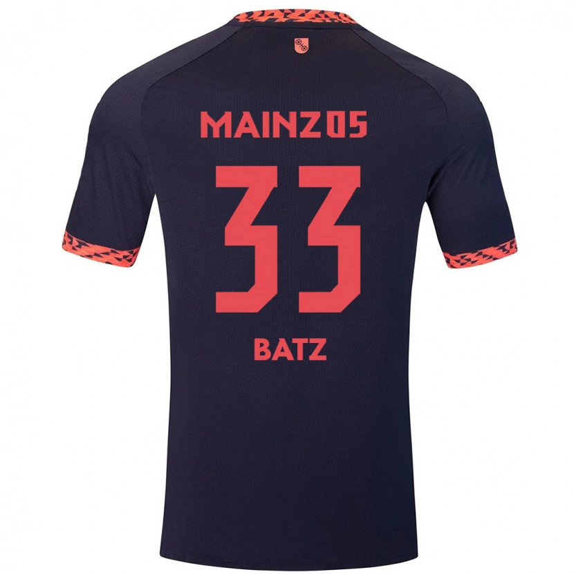 Danxen Niño Camiseta Daniel Batz #33 Azul Coral Rojo 2ª Equipación 2024/25 La Camisa