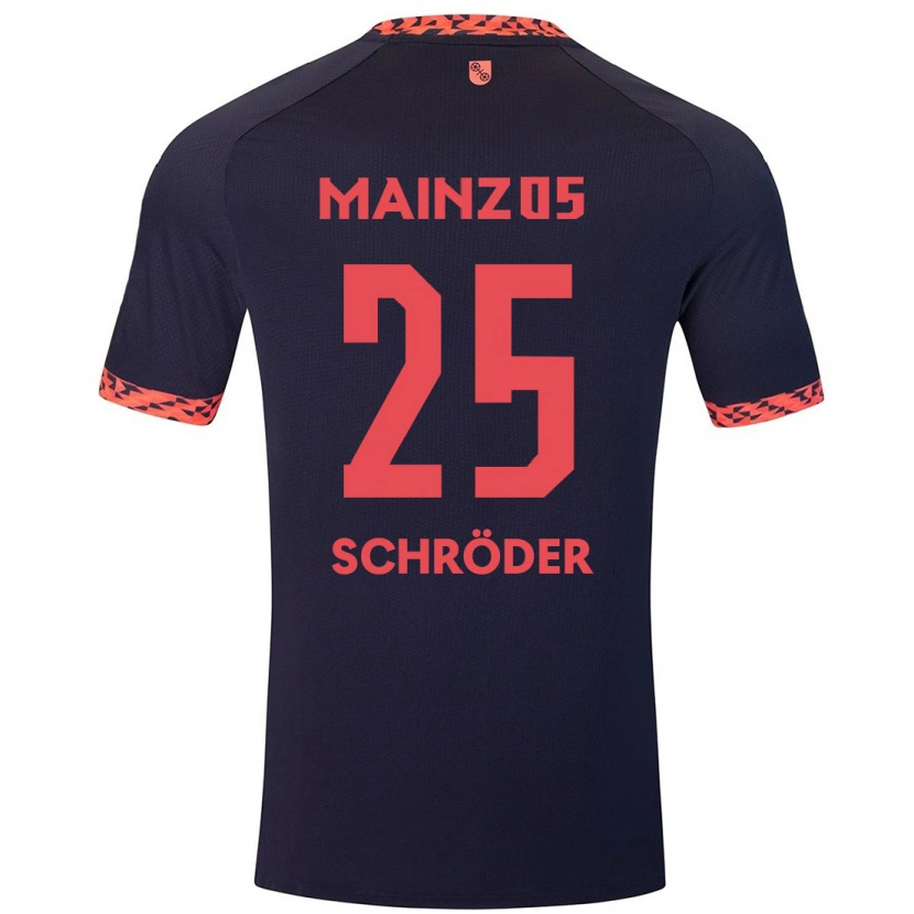 Danxen Niño Camiseta Maxim Schröder #25 Azul Coral Rojo 2ª Equipación 2024/25 La Camisa