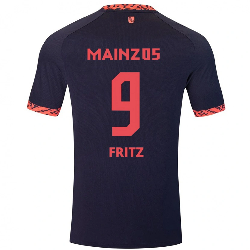 Danxen Niño Camiseta April Fritz #9 Azul Coral Rojo 2ª Equipación 2024/25 La Camisa