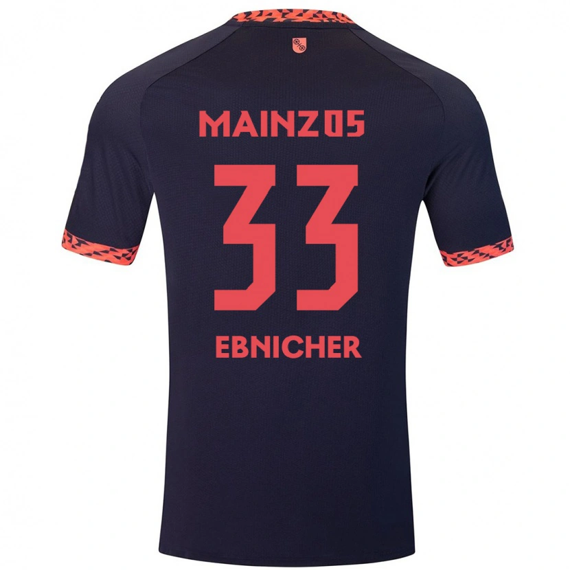 Danxen Niño Camiseta Sabine Ebnicher #33 Azul Coral Rojo 2ª Equipación 2024/25 La Camisa