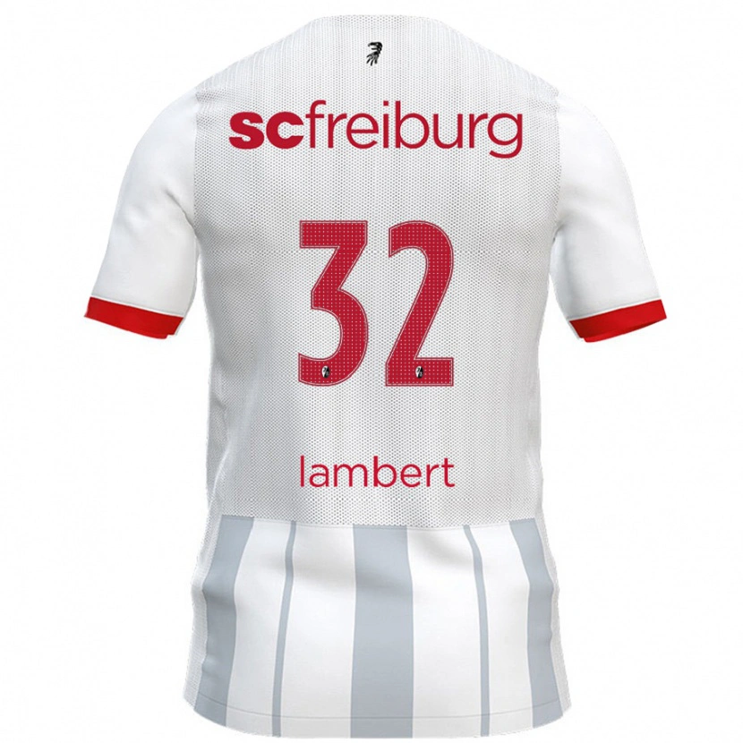 Danxen Niño Camiseta Gabrielle Lambert #32 Blanco Gris 2ª Equipación 2024/25 La Camisa